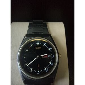 CQ Citizen Vintage Men's Wristwatch BLACK GN-4W-S Stainless Steel Needs Battery.